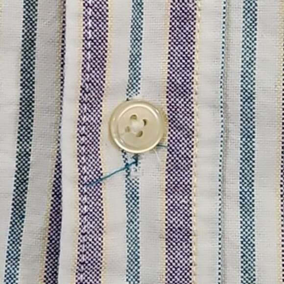 Vintage INC International Concepts Shirt Men's Small White Purple Striped Cotton - Picture 10 of 15